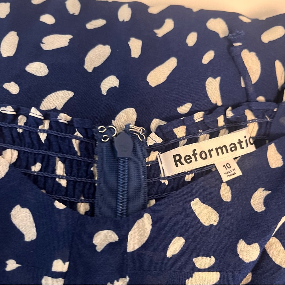 Reformation Blue and White Midi Dress - Picture 6 of 7